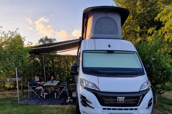 Robeta campervan with pop-up roof and awning
